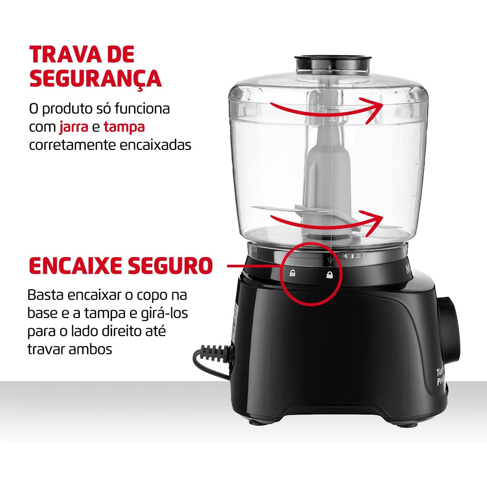 Mini Processador Turbo Pratic Preto 300w MP-16-B Mondial 220v